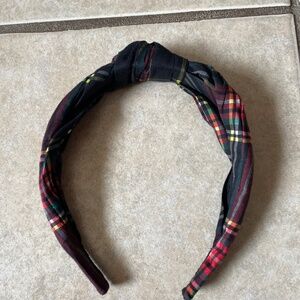 J Crew black plaid headband